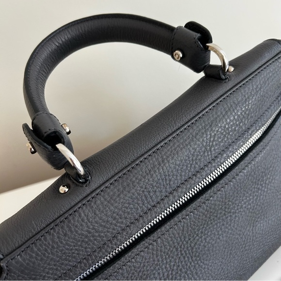 Salvatore Ferragamo Sofia Shoulder Bag Dark Gray Pebble Calfskin - Picture 9 of 16